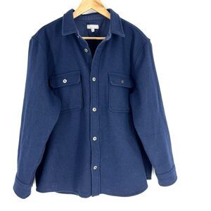 Ash & Erie Dusk Overshirt Size XL Mens Navy Wool Shirt Jacket Trucker Button Up
